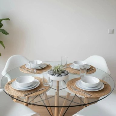 COMEDOR MESA REDONDA ELIDA 80CM + 4 BUTACA MONEE BLANCA - 4