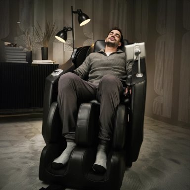 SILLÓN MASAJES RELAN R3000 1 CUERPO NEGRO SEGUNDA GENERACIÓN RECLINABLE CON GRAVEDAD ZERO - 4