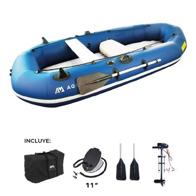BOTE INFLABLE CLÁSICO + MOTOR ELÉCTRICO / AQUA MARINA - 1