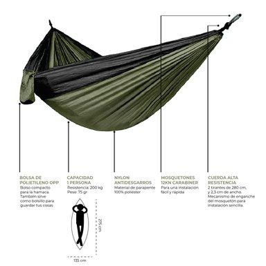 HAMACA KANO SINGLE TOLHUACA PORTATIL PARA CAMPING - 3