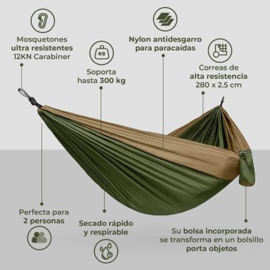 HAMACA DOBLE FRAY JORGE / HAMACA CAMPING - 4