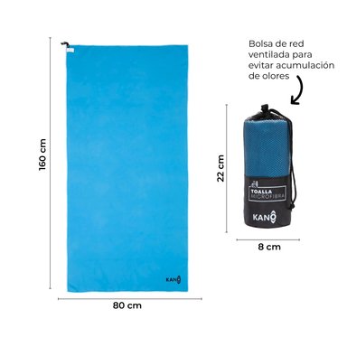 TOALLA DE MICROFIBRA AZUL SECADO RÁPIDO - 4