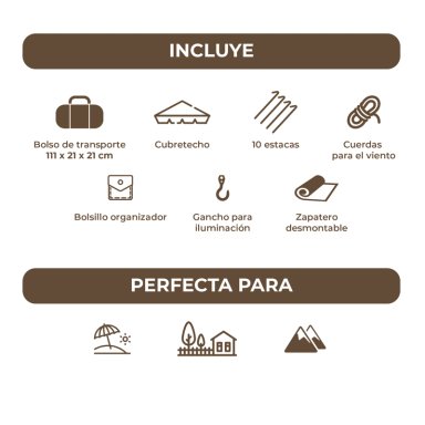 CARPA KANO PARA 6 PERSONAS ENCO CAMPING AUTOMÁTICA INSTANT IMPERMEABLE - 11