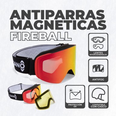 ANTIPARRAS GAFAS DE NIEVE MAGNÉTICAS FIRE SKI SNOWBOARD KANO - 3