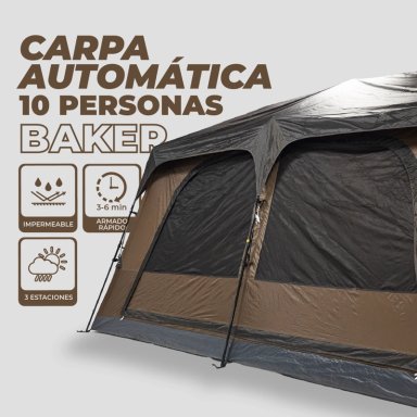 CARPA KANO PARA 10 PERSONAS BAKER CAMPING AUTOMÁTICA INSTANT IMPERMEABLE - 7