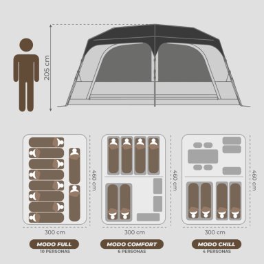 CARPA KANO PARA 10 PERSONAS BAKER CAMPING AUTOMÁTICA INSTANT IMPERMEABLE - 8