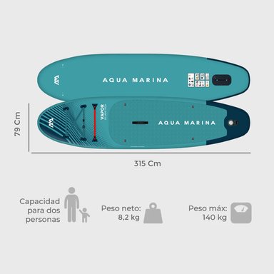 STAND UP PADDLE INFLABLE VAPOR 10’4″ AQUA MARINA - 4