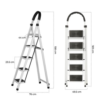 ESCALERA PLEGABLE HALTEN DE ACERO 5 PELDAÑOS - 2