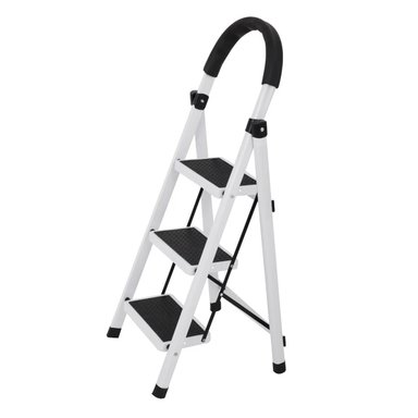 ESCALERA HALTEN TABURETE PLEGABLE 3 PELDAÑOS ANTIDESLIZANTES - 1