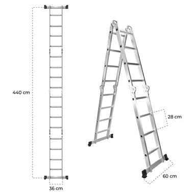 ESCALERA PLEGABLE HALTEN MULTIPROPÓSITO 16 PELDAÑOS - 3