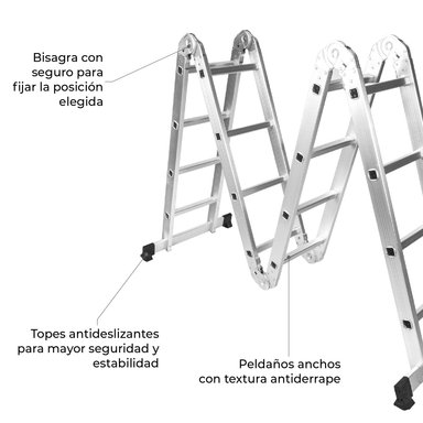ESCALERA PLEGABLE HALTEN MULTIPROPÓSITO 16 PELDAÑOS - 6