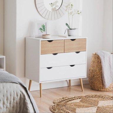 CÓMODA RELAN BLANCO VELADOR TOP LIVING ALOE CAJONERA NÓRDICA - 3