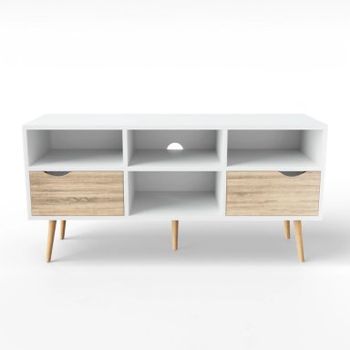 RACK TV RELAN BLANCO TOP LIVING BOLONIA CON CAJONES 117CM NÓRDICO - 6