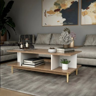 MESA CENTRO RELAN TOP LIVING BARI RECTANGULAR LATERAL NÓRDICA MADERA - 8