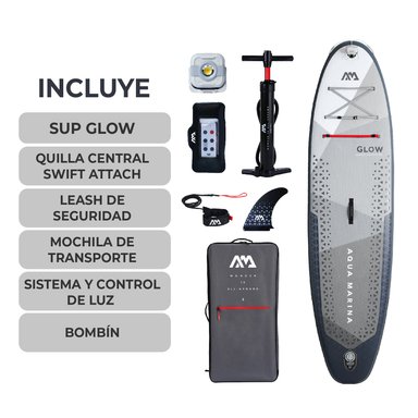 STAND UP PADDLE CON LUCES AQUA MARINA GLOW SUP INFLABLE - 9