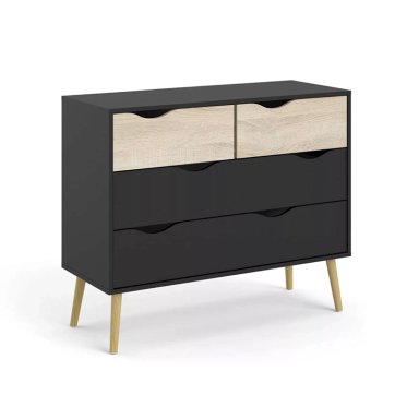CÓMODA RELAN NEGRO VELADOR TOP LIVING ALOE CAJONERA - 1