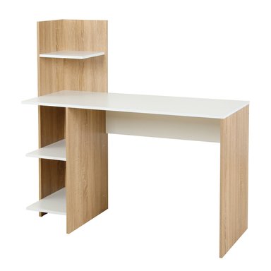 ESCRITORIO CON LIBRERO TOP LIVING MAPLE NÓRDICO ESTANTES - 6