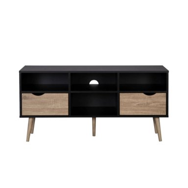 RACK DE TV TOP LIVING BOLONIA BLACK CON CAJONES NÓRDICO - 7