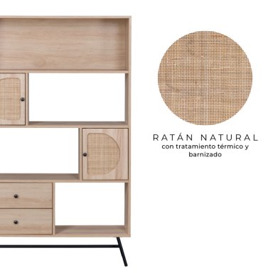 ESTANTE LIBRERO DE RATÁN TOP LIVING JAIPUR CON CAJONES - 5