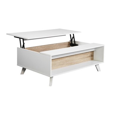 MESA DE CENTRO ELEVABLE RELAN ALORIA NORDICA BLANCO MADERA - 1