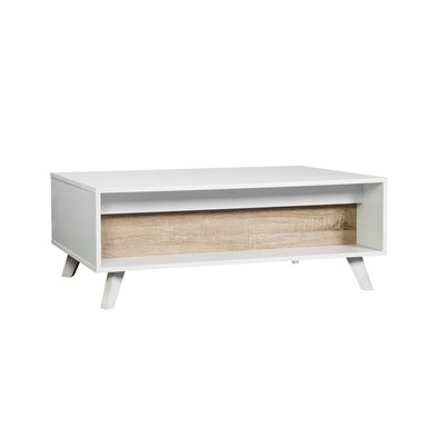 MESA DE CENTRO ELEVABLE RELAN ALORIA NORDICA BLANCO MADERA - 2