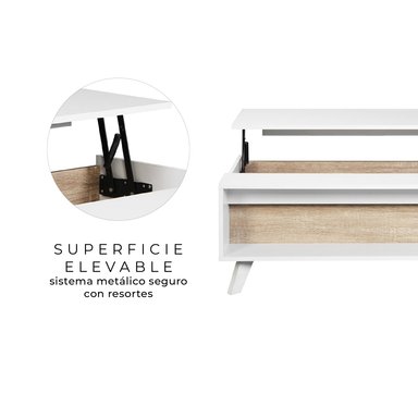 MESA DE CENTRO ELEVABLE RELAN ALORIA NORDICA BLANCO MADERA - 8