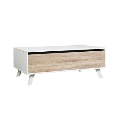 MESA DE CENTRO ELEVABLE RELAN ALORIA NORDICA BLANCO MADERA - 11