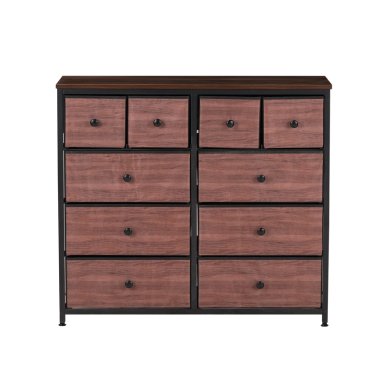 COMODA CAJONERA CON 10 CAJONES ANSHAN SIMIL MADERA Y METAL - 5