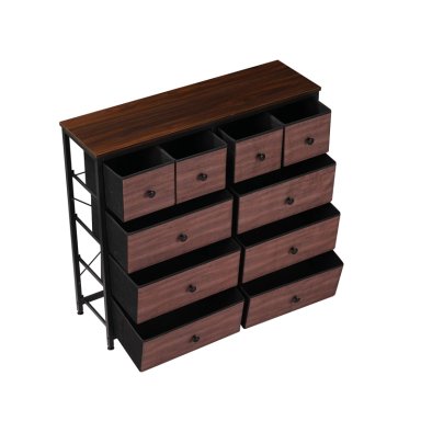 COMODA CAJONERA CON 10 CAJONES ANSHAN SIMIL MADERA Y METAL - 8