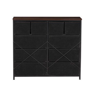 COMODA CAJONERA CON 10 CAJONES ANSHAN SIMIL MADERA Y METAL - 9