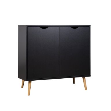 BAR BUFFET SIDNEY BLACK RELAN ESTILO NORDICO CON 2 PUERTAS COLOR NEGRO- - 1