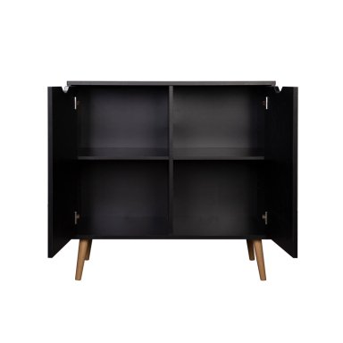 BAR BUFFET SIDNEY BLACK RELAN ESTILO NORDICO CON 2 PUERTAS COLOR NEGRO- - 9