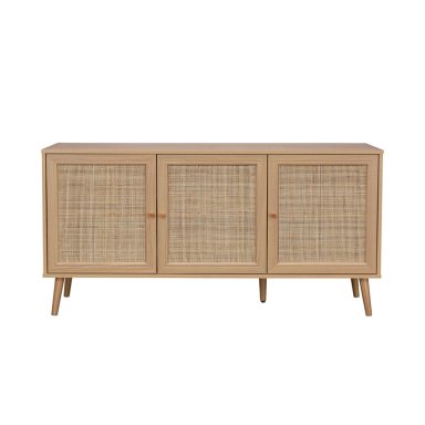 BUFFET MAUI RELAN CON 3 PUERTAS DE RATTAN  140 CM  COLOR CAFE  CLARO - 5