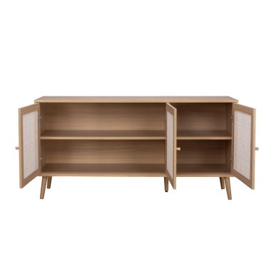 BUFFET MAUI RELAN CON 3 PUERTAS DE RATTAN  140 CM  COLOR CAFE  CLARO - 6