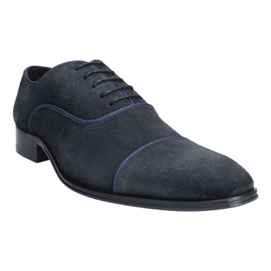ZAPATO VERSACE 1969 FORMAL GAMUZA AZUL MARINO - 2