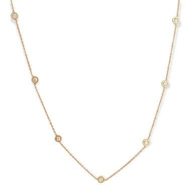 COLGANTE LARGA MINIMALISTA PUNTO DE LUZ CHAPADO EN ORO 18K - 1