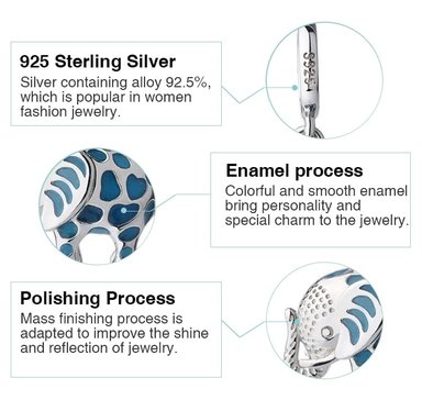 CHARM DIJE ABALORIO PARA PULSERA O COLGANTE PLATA 925 - 4