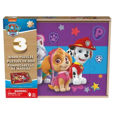 3 PUZZLES DE MADERA PAW PATROL MULTICOLOR 24 PIEZAS - 1