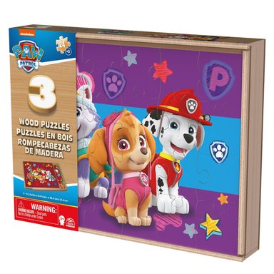 3 PUZZLES DE MADERA PAW PATROL MULTICOLOR 24 PIEZAS - 2