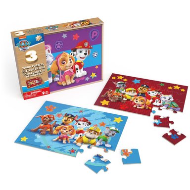 3 PUZZLES DE MADERA PAW PATROL MULTICOLOR 24 PIEZAS - 3
