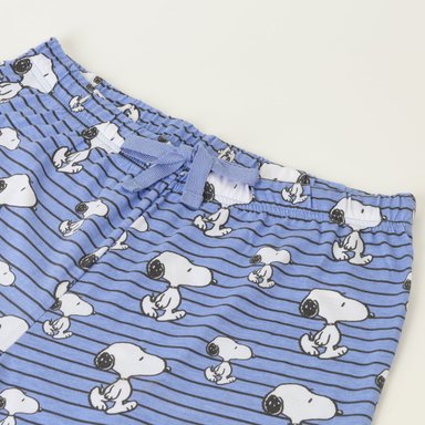 CONJUNTO PIJAMA MUJER COFFEE TIME AZUL SNOOPY - 5