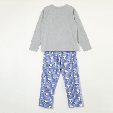 CONJUNTO PIJAMA MUJER COFFEE TIME AZUL SNOOPY - 6
