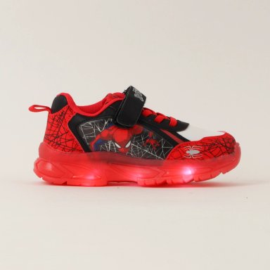 ZAPATILLAS CON LUCES NIÑO SPIDERMAN TELARAÑA ROJO MARVEL - 1