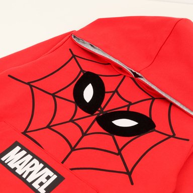 POLERON CERRADO CON GORRO NIÑO SPIDERMAN EYES ROJO MARVEL - 2