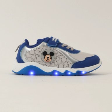 ZAPATILLAS CON LUCES NIÑO MICKEY FULL LINEAL AZUL DISNEY - 1