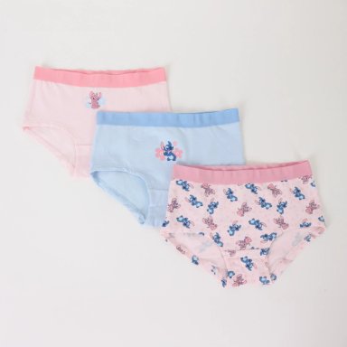 TRIPACK CALZON NIÑA ROSADO FLORES LILO & STITCH DISNEY - 1