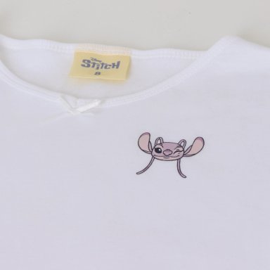 BIPACK CAMISETA ESCOLAR NIÑA MANGA LARGA BLANCO LILO STITCH - 4