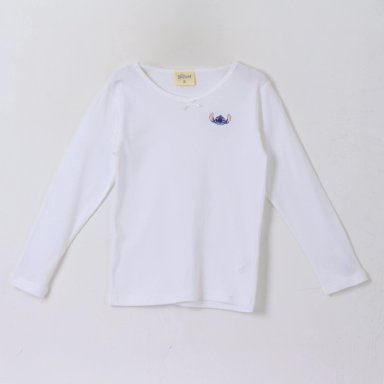 BIPACK CAMISETA ESCOLAR NIÑA MANGA LARGA BLANCO LILO STITCH - 5