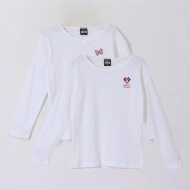 BIPACK CAMISETA ESCOLAR NIÑA MANGA LARGA BLANCO MINNIE - 1