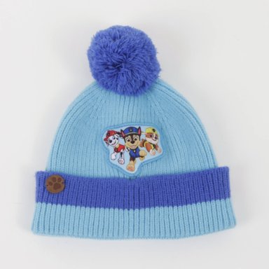 GORRO CON POMPON NIÑO CHASE MARSHAL & RUBBLE AZUL PAW PATROL - 1